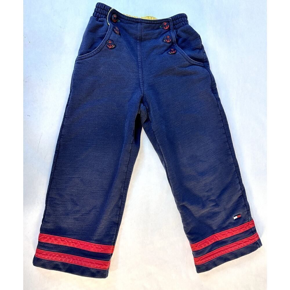 Vintage 2000 Y2K Tommy Hilfiger Pants Navy Sailor Cotton - Kids Size 4